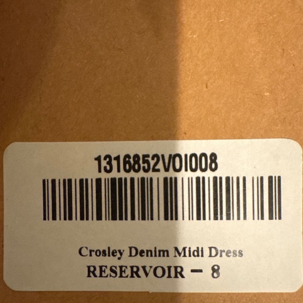 Reformation Crosley Denim Midi Dress Blue - Size 8